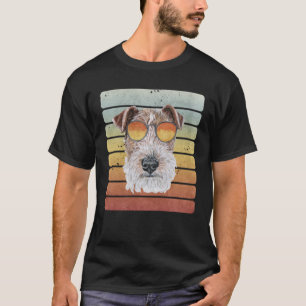Retro Vintage Sonnenuntergang Draht Fox Terrier Ma T-Shirt