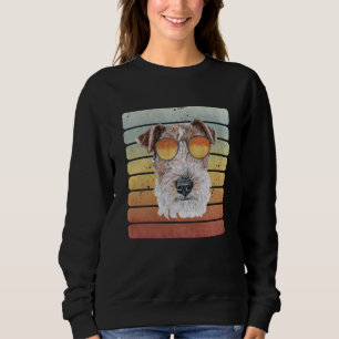Retro Vintage Sonnenuntergang Drahthaar-Foxterrier Sweatshirt