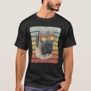 Retro Vintage Sonnenuntergang Englische Dogge Mama T-Shirt