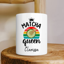 Retro-Vintage-Sonnenuntergang-Matcha-Königin