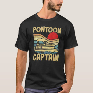 Retro Vintage Sonnenuntergang Pontoonboot Bootfahr T-Shirt