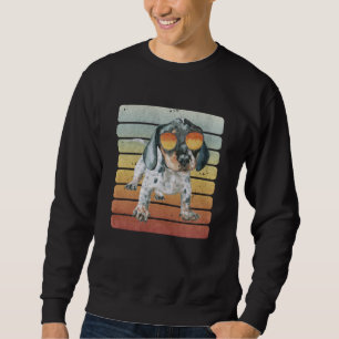 Retro Vintage Sonnenuntergang Schwarzbraune Dachsh Sweatshirt