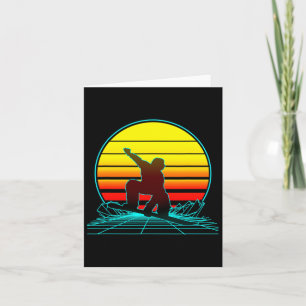 Retro Vintage Sonnenuntergang Snowboarden  Karte