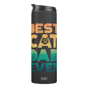 Retro-Vintage-Sonnenuntergang-Vatertag-Bester-Katz Thermosbecher