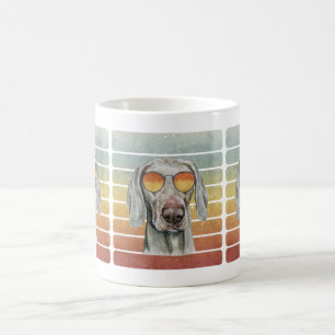 Retro Vintage Sonnenuntergang Weimaraner Mama Papa Kaffeetasse