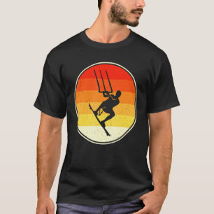 Retro Vintage Sonnenuntergang Windsurfen Kitesurfe T-Shirt