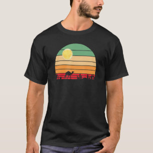 Retro Vintage Sonnenuntergang Wüstenkaktus und Kam T-Shirt