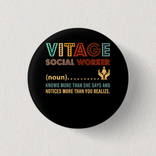 Retro Vintage Sozialarbeiter Definition Öffentlich Button