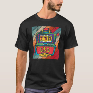 Retro Vintage-Spielautomaten Glücksspiel Spieler C T-Shirt