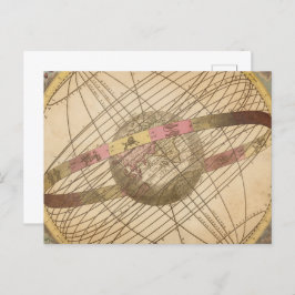 Retro Vintage Sternkarte Astrologie Symbole Globus Postkarte