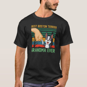 Retro Vintage Stil Beste Boston Terrier Oma Ev T-Shirt