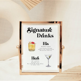 Retro-Vintage-Stil Poster für Signature-Drinks