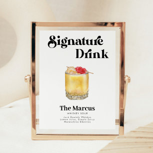 Retro Vintage Stil Signature Drinks Poster