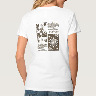 Retro Vintage Strand Pin-Up Mädchen mit Ozeanwelle T-Shirt