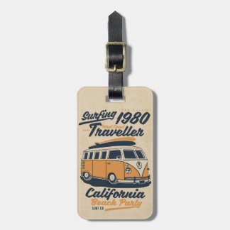 Retro-Vintage-Strand-Surfplakat Gepäckanhänger