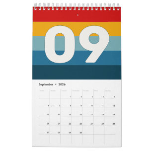 Retro Vintage Streifen 2026 Kalender