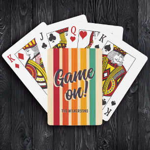 Retro Vintage Streifen Custom Name Spaß beim Spiel Spielkarten