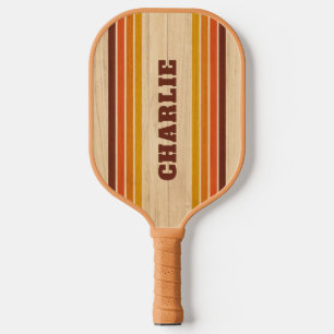 Retro Vintage Streifen Ihr Name Spaß Cool benutzer Pickleball Schläger