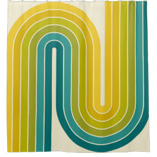 Retro-Vintage-Style geometrisches Design Duschvorhang