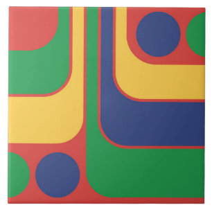 Retro-Vintage-Style geometrisches Muster der 70er Fliese