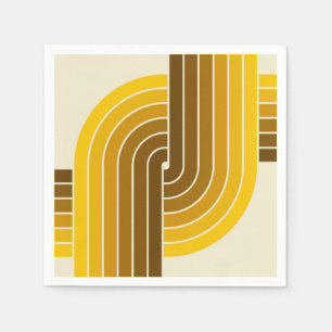 Retro-Vintage-Style geometrisches Muster der 70er Serviette