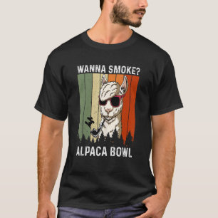Retro Vintage Style Lama Will Rauchen Alpaka Bowl T-Shirt