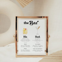 Retro Vintage Style Signature-Drinks-Bar-Menü