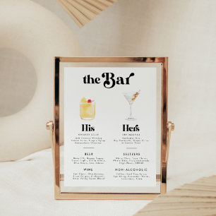 Retro Vintage Style Signature-Drinks-Bar-Menü Poster