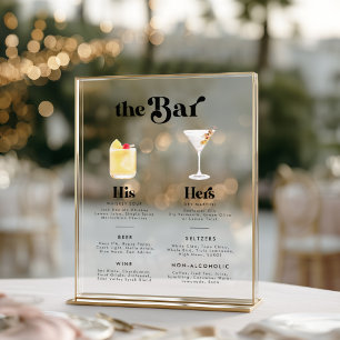 Retro Vintage Style Signature-Drinks-Bar-Speisekar Acrylschild