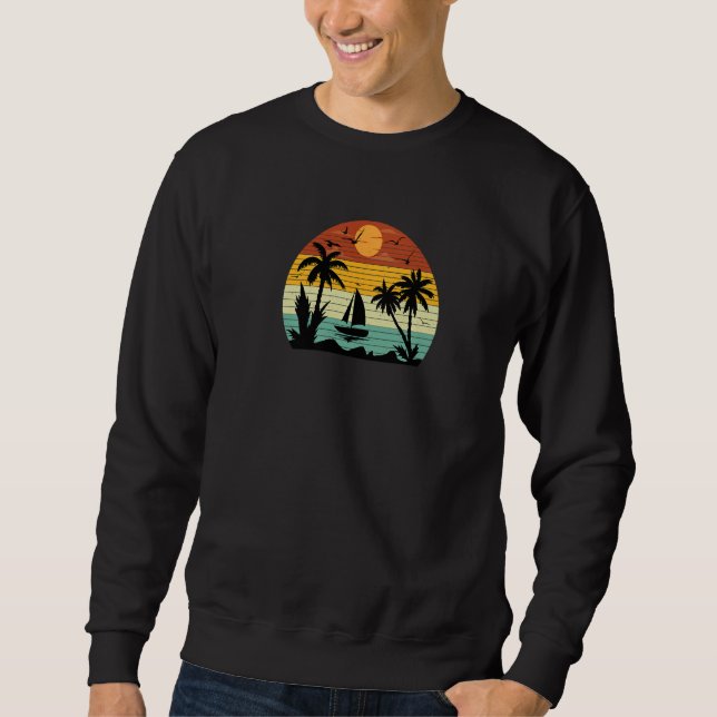Retro Vintage Sunrise Sunburn Sunset Beach Hawaiia Sweatshirt (Vorderseite)