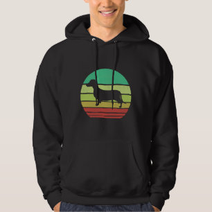 Retro Vintage Sunset Dackel Dackel Hund Rasse Sil Hoodie
