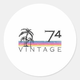 Retro Vintage Surfen 1974 Pazifik Ozean Surf 50. Runder Aufkleber