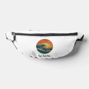 Retro Vintage Surfwelle Surfer Sommersonne Bauchtasche