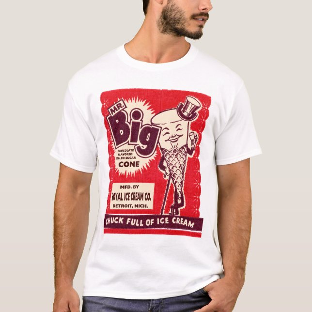 Retro Vintage T-Shirts Eiscreme-Neuheits-Herr-Big (Vorderseite)