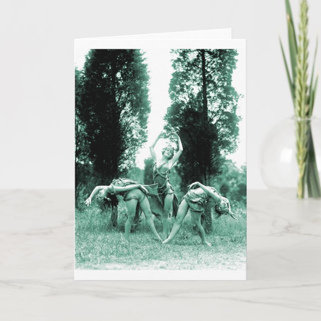 Retro Vintage Tanzen-Frauen-wilde Frauen Karte (Vorderseite)