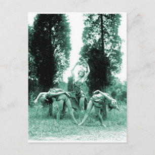 Retro Vintage Tanzende Frauen Wilde Frauen Postkarte