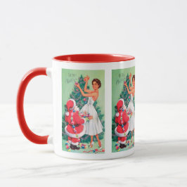 Retro Vintage Tasse Weihnachtsdame Holiday