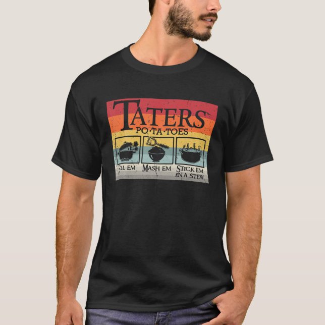 Retro Vintage Taters Po-ta-Toes T-Shirt (Vorderseite)