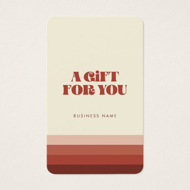 Retro Vintage Terracotta-Geschenkgutschein (Vorderseite)