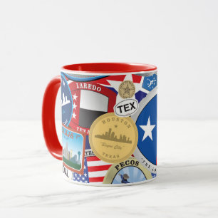 Retro Vintage Texas Aufkleber Muster Tasse