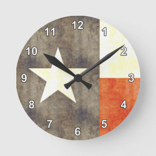 Retro-Vintage Texas-Flag Runde Wanduhr