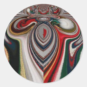 Retro Vintage Textur Abstrakte Kunst drucken Runder Aufkleber