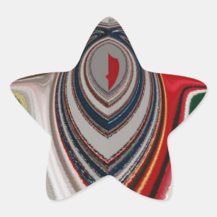 Retro Vintage Textur Abstrakte Kunst drucken Stern-Aufkleber