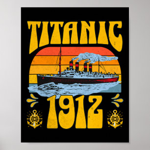 Retro Vintage Titanic 1912 Ozeandampfer Kreuzfahrt Poster