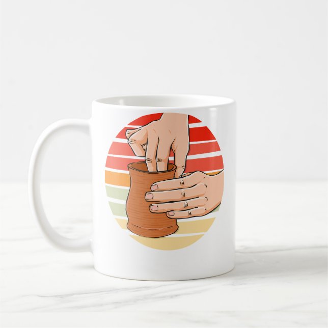 Retro Vintage Töpferei Töpferhändler Kaffeetasse (Links)