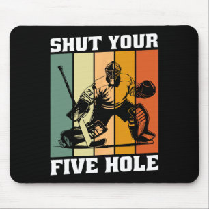 Retro Vintage Torwart Schließ Dein Fünf Loch Hocke Mousepad