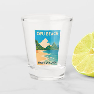 Retro Vintage Travel American Samoa Ofu Beach Schnapsglas