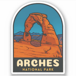 Retro Vintage Travel Arches National Park Utah Aufkleber