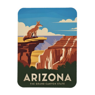 Retro Vintage Travel Arizona Grand Canyon Landscha Magnet