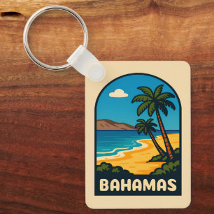 Retro Vintage Travel Bahamas Beach Landschaft Schlüsselanhänger